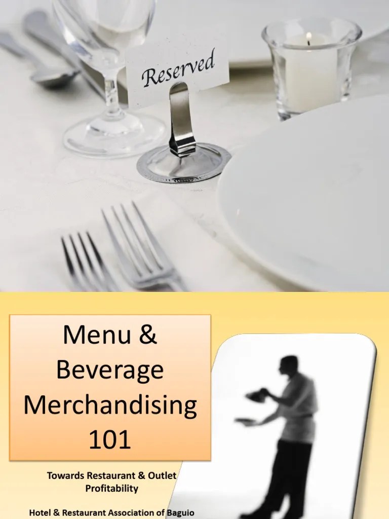 Menu and Beverage Merchandising.notes Menu Drink