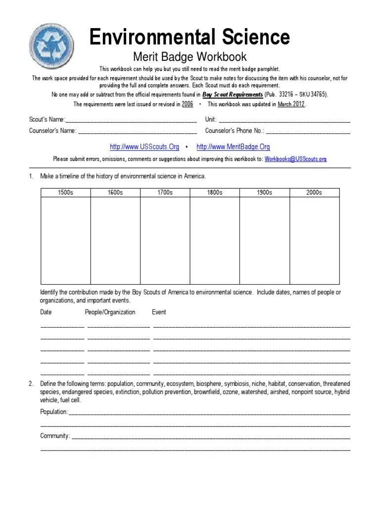 Environmental Science BSA PDF Boy Scouts Of America Scouting