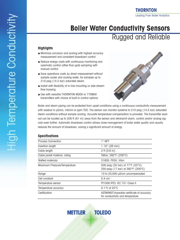Flyer_boiler Water Conductivity Sensor Sensor Electrical Resistivity And Conductivity