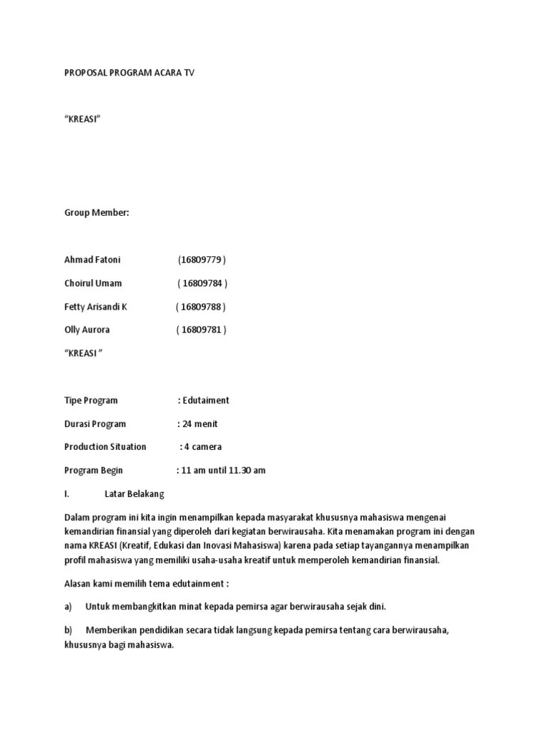 Proposal Program Acara TV