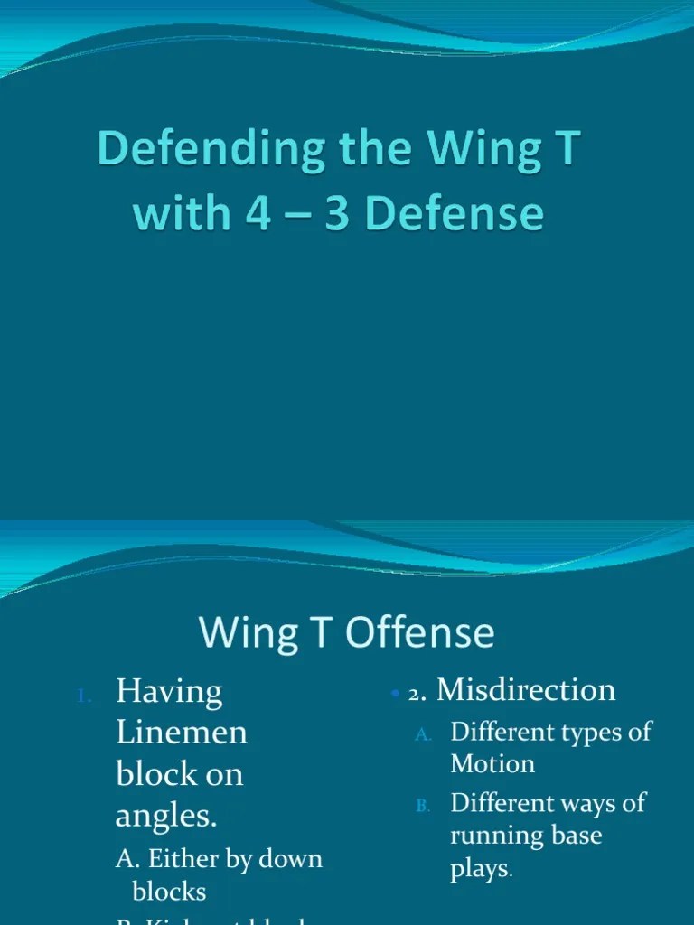 Defending The Wing T Offense With 4 PDF Sport Variants Team Sports