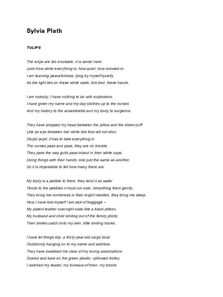 Sylvia Plath Tulips PDF Nature