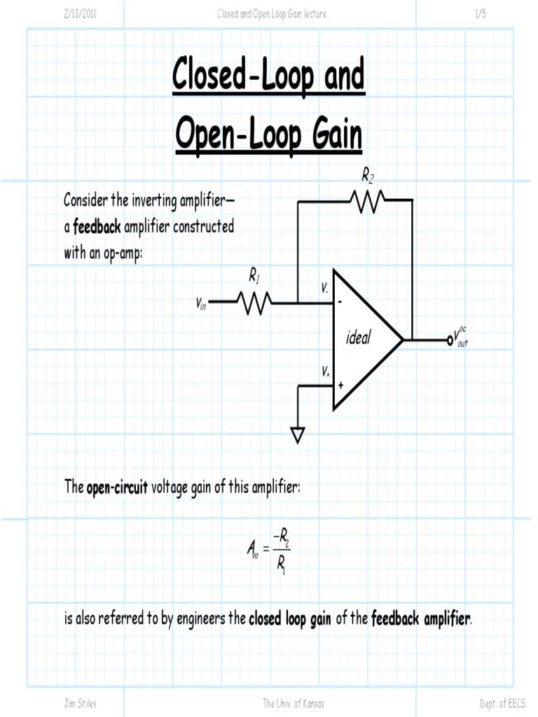 Closed and Open Loop Gain Lecture Operational Amplifier Amplifier