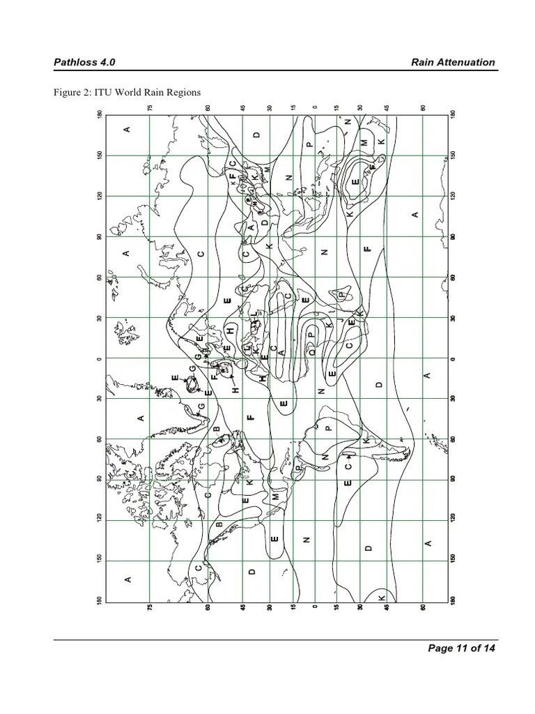 Itu Rain Zone Map ITU Rain Map Information Rain Attenuation