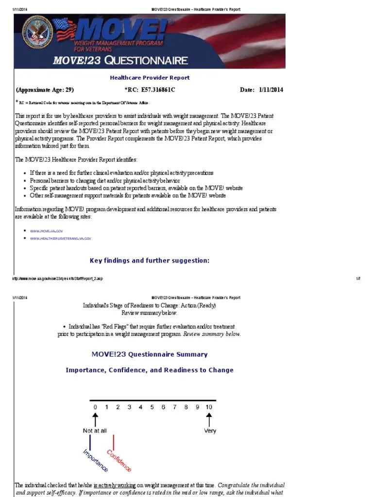 MOVE!23 Questionnaire Healthcare Provider's Report Binge Eating