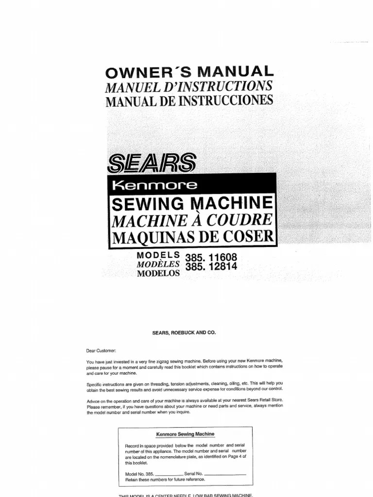 Kenmore Sewing Machine | PDF | Sewing Machine | Yarn