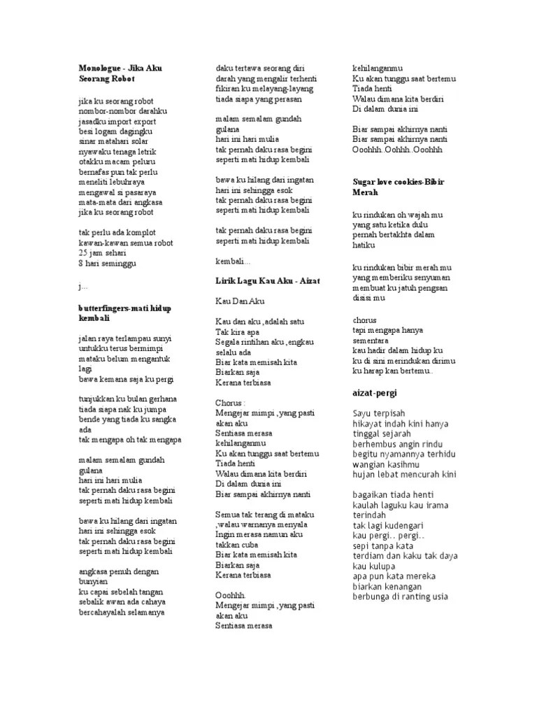 Lirik Lagu Abang | PDF