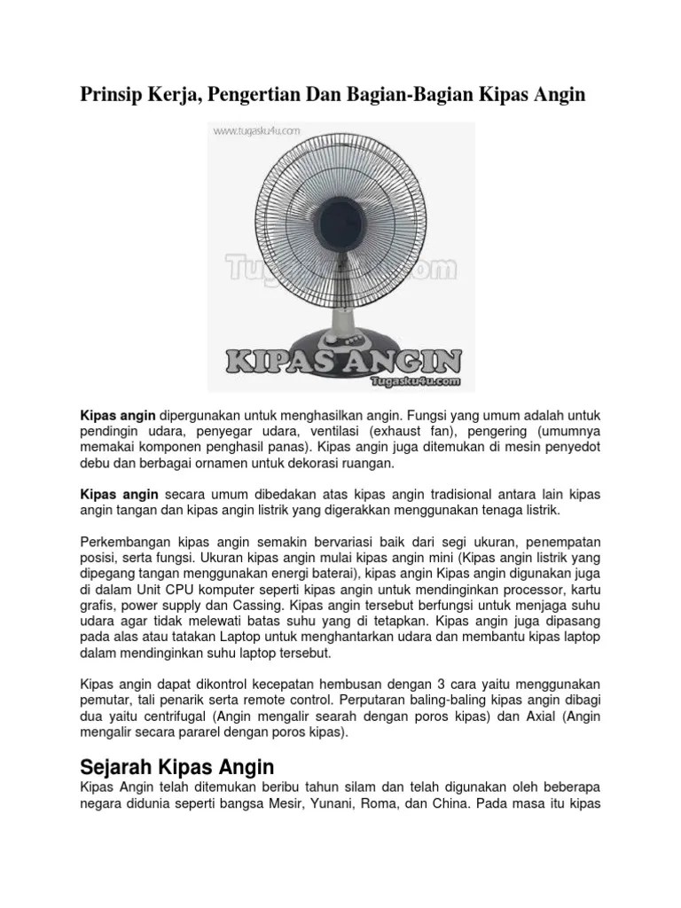18+ Komponen Dan Cara Kerja Kipas Angin, Info Baru!