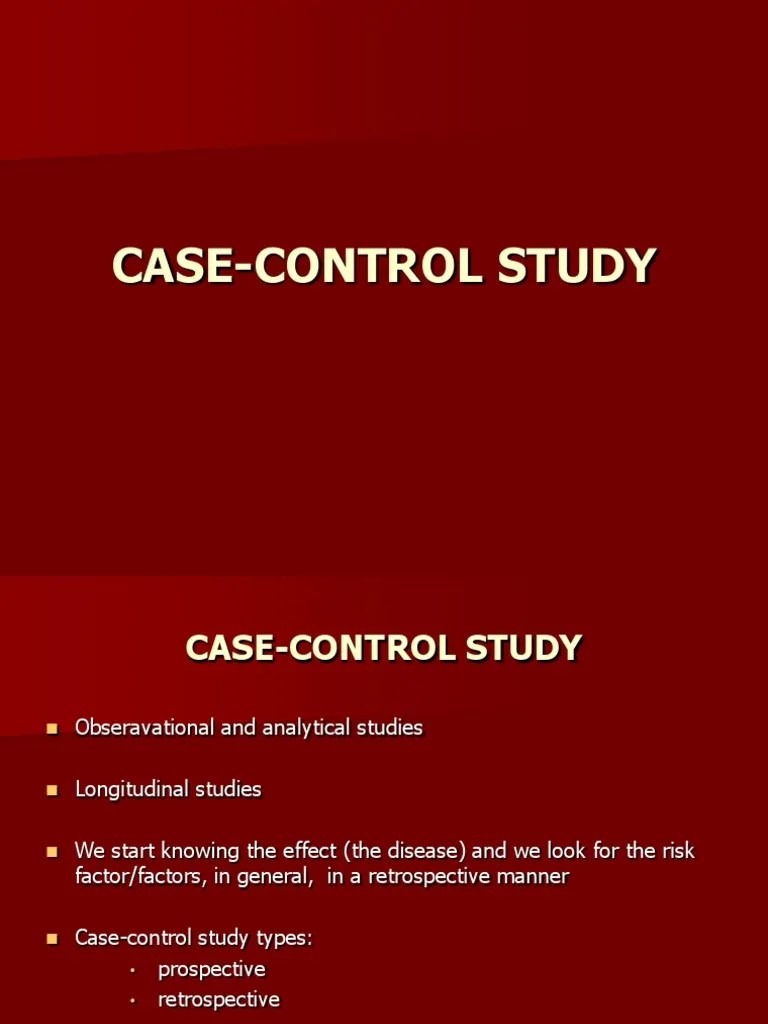 Case Control Study Statistics Epidemiology