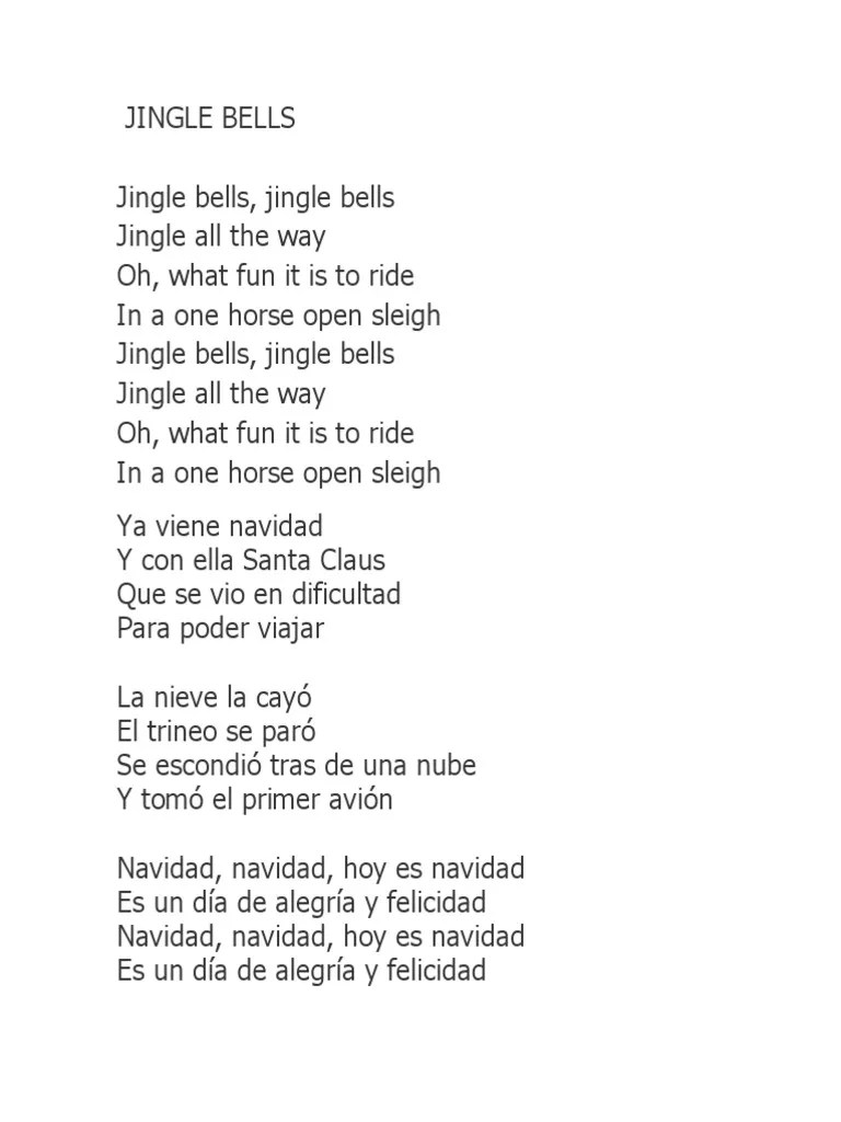 Jingle Bells Letra PDF