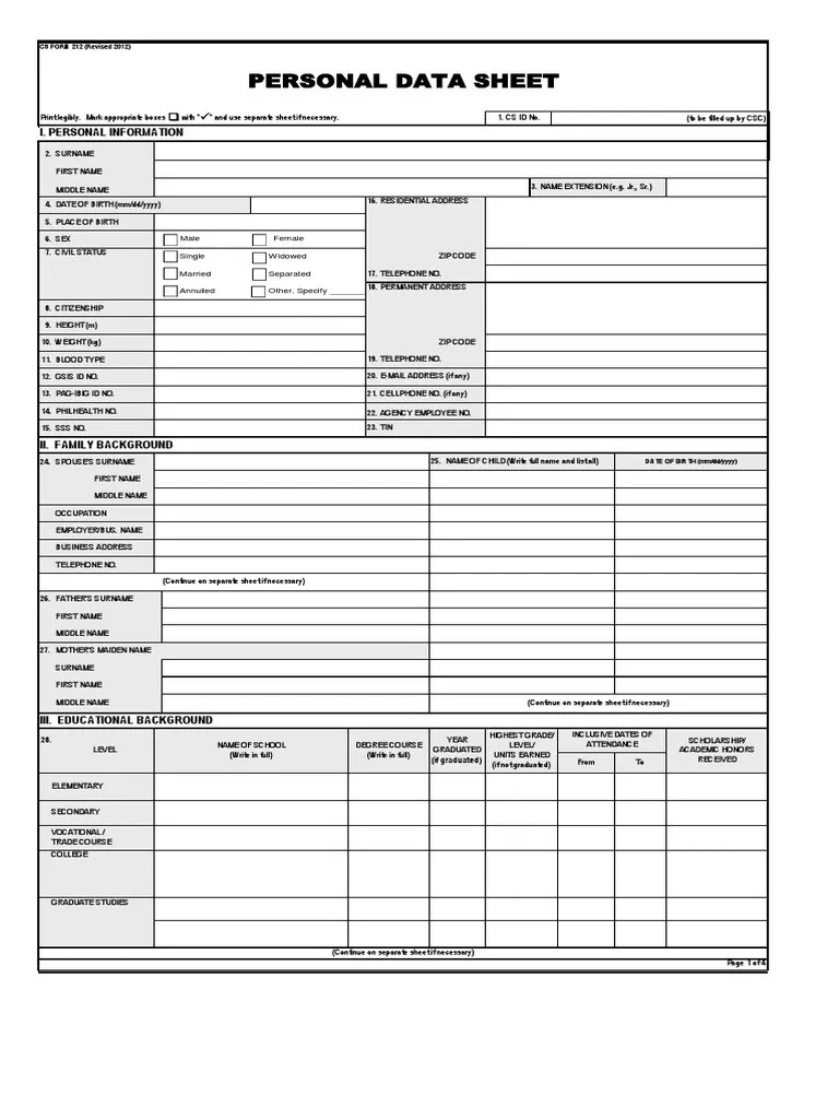 CSC FORM 212 (Revised 2012) Virtue Government