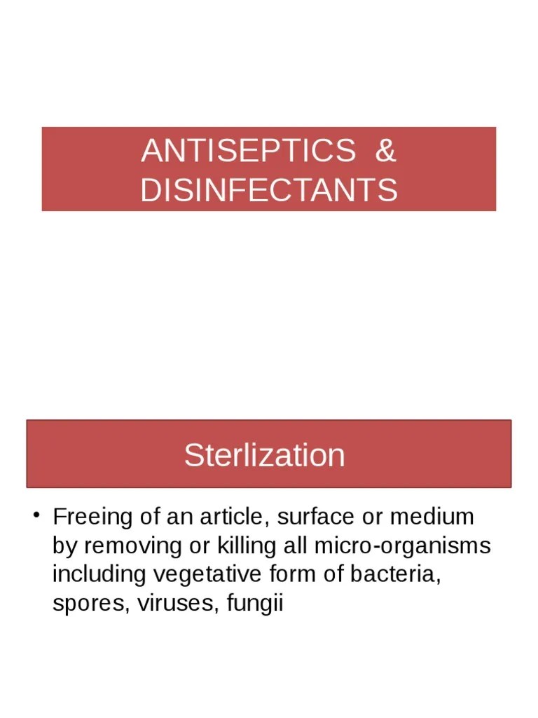 Antiseptics & Disinfectants PDF Disinfectant Chemical Substances