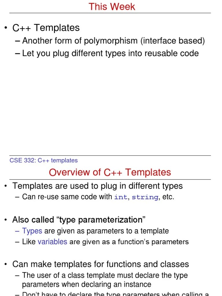An Introduction to C++ Templates Functions, Classes, Concepts and