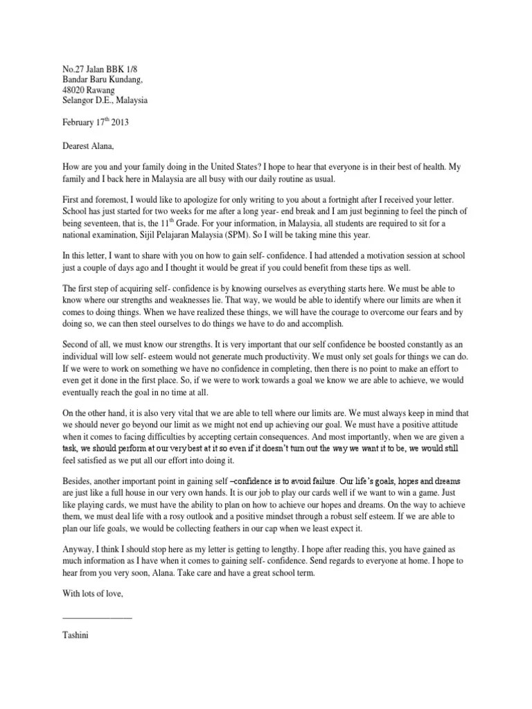 Informal Letter Essay Sample Goal Action (Philosophy)