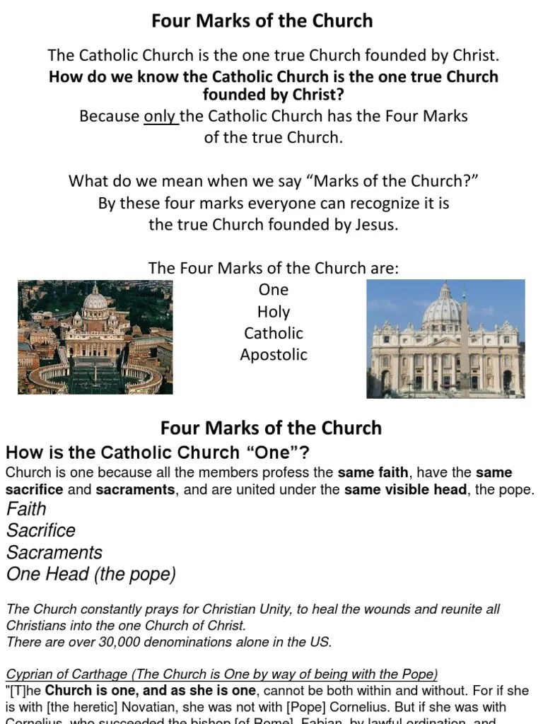 Four Marks of the Church Catholic Church Christian Church