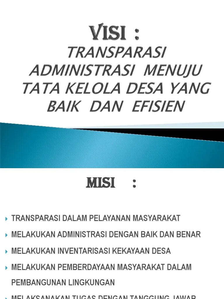 VISI MISI CALON PERANGKAT DESA.ppt
