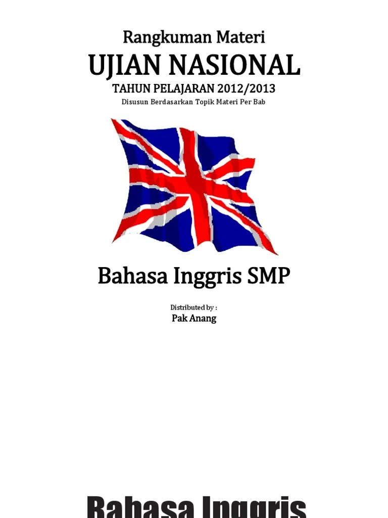 Rangkuman Materi Bahasa Inggris SMP Kurikulum 2013 Cheung!