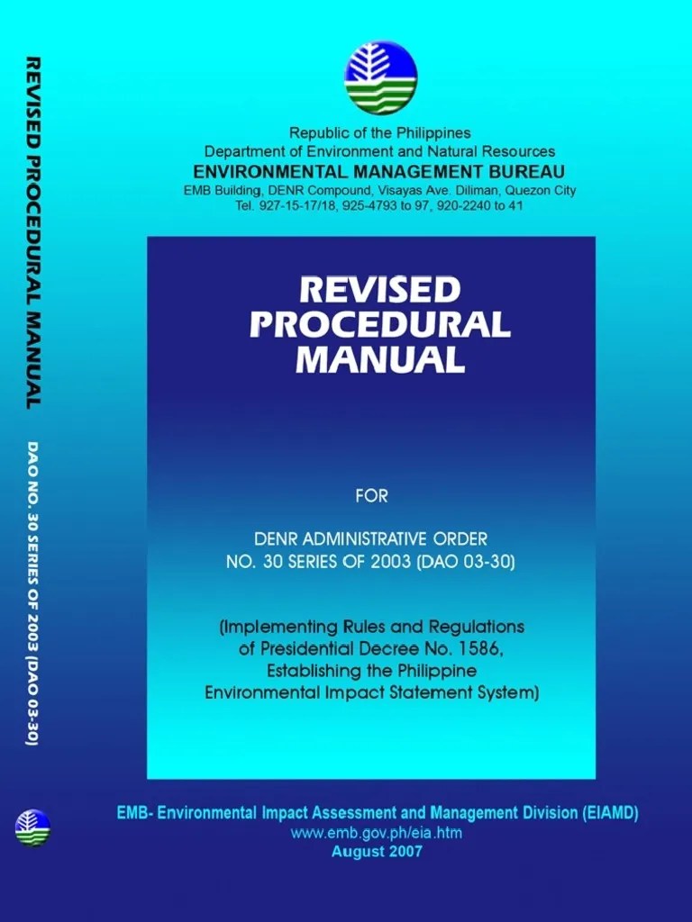 Revised Procedural Manual DAO 03 30 (With Annexes)