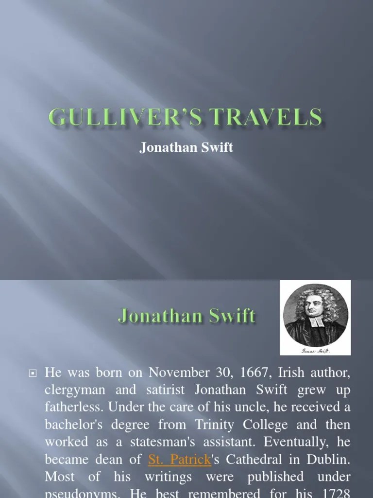 Gulliver S Travels Introduction PDF Satire Jonathan Swift