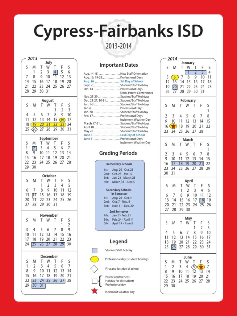CyFair ISD 202526 School Calendar PDF(07)