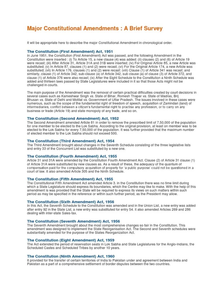 List Of Constitutional Amendments Examples and Forms