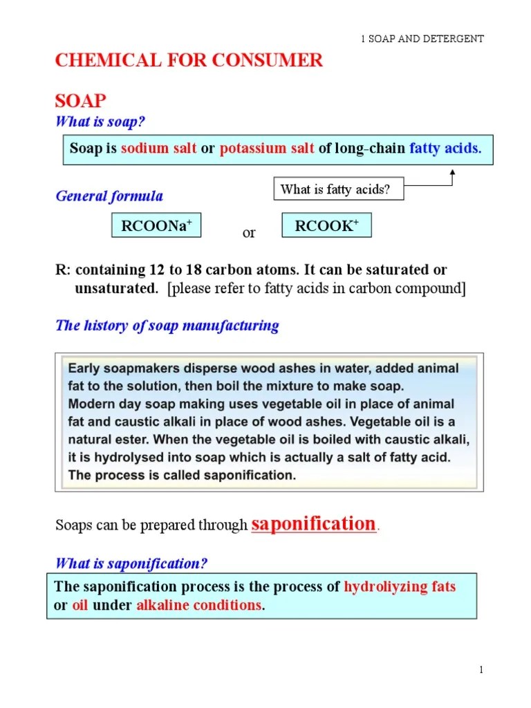 Preparation and Properties of Soaps and Detergents PDF Soap Precipitation (Chemistry)