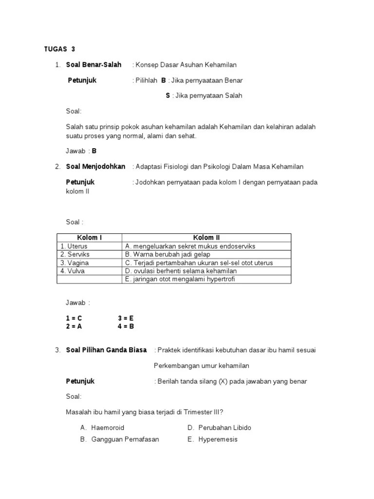 Contoh Soal Benar Dan Salah Terbaru 2019