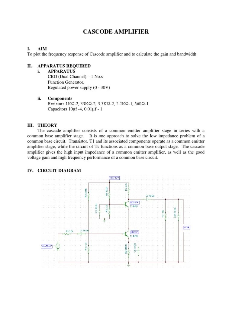 Cascode Amplifier | Download Free PDF | Amplifier | Electronic Circuits