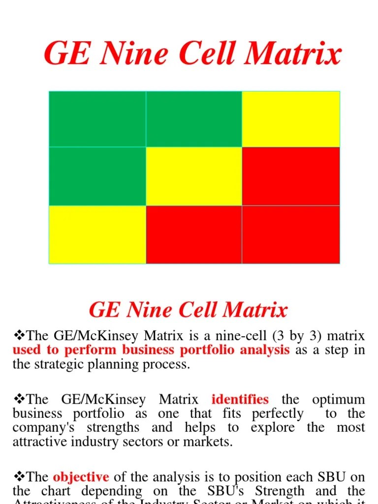 23_GE Nine Cell Matrix Profit (Accounting) Strategic Management