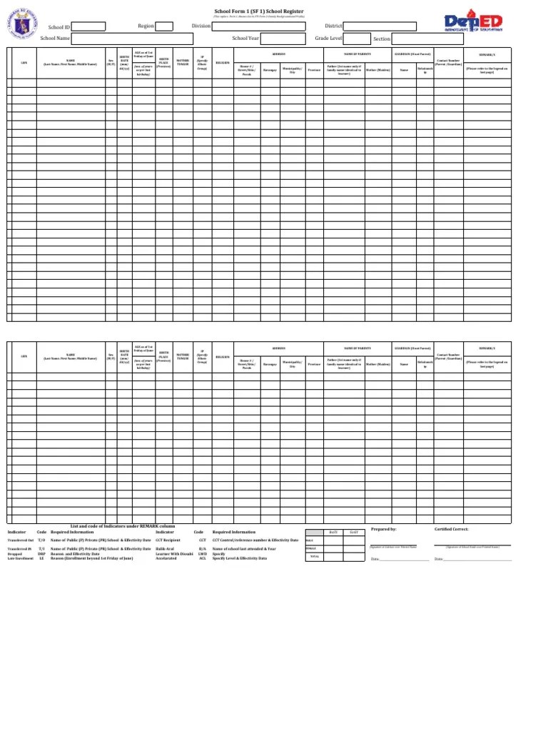 DepEd School Forms 17