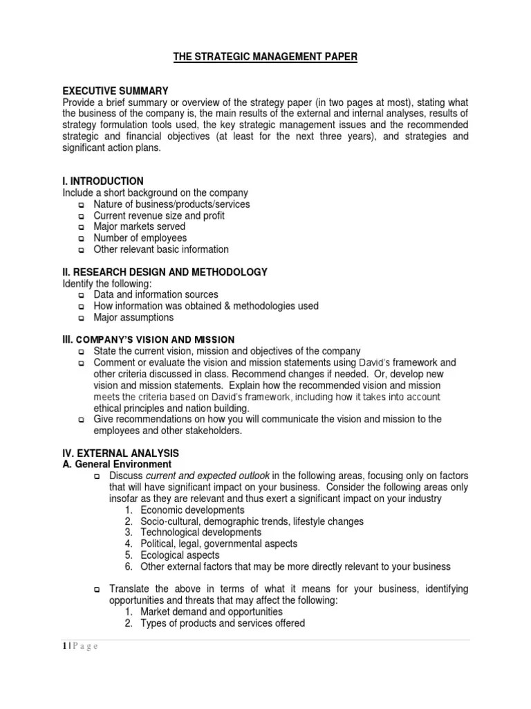 Strama Paper 2013 Strategic Planning Strategic Management