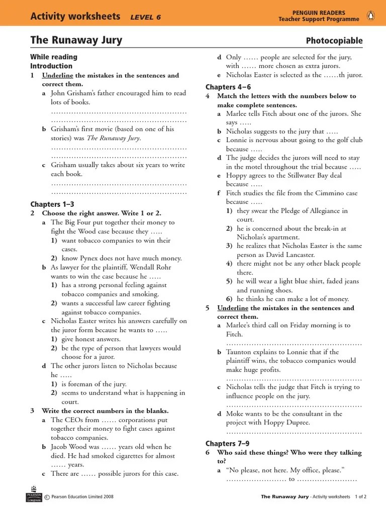 Naway Jury Level.6 Worksheets 3p PDF Trials Judge