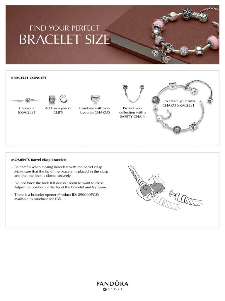 Pandora Bracelet Size Guide A4 UK 2013 Screen Bracelet Softlines