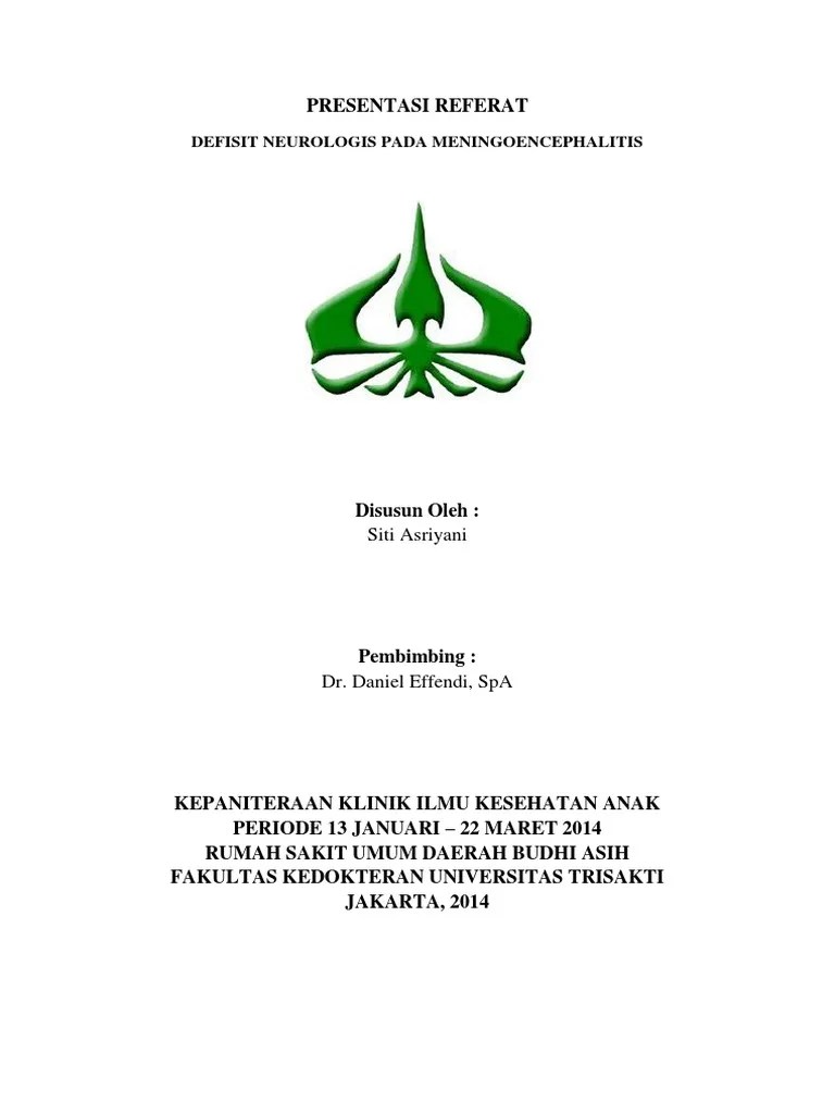 Presentasi Referat Defisit Neurologis Pada Meningoencephalitis