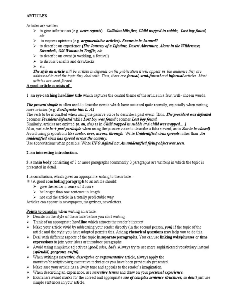 Article WritingGuidelines & Sample Article Linguistics Syntax