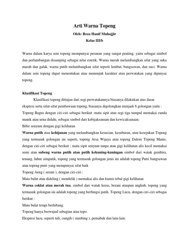 Arti Warna Topeng | PDF