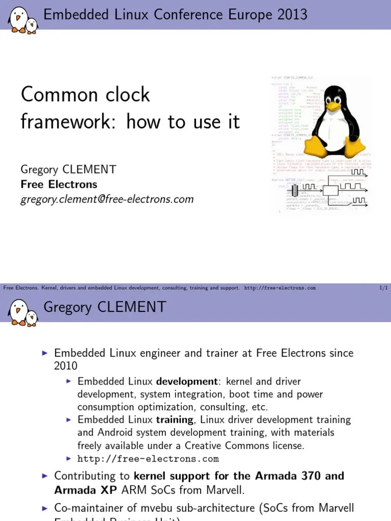 Common Clock Framework How To Use It PDF Device Driver Embedded