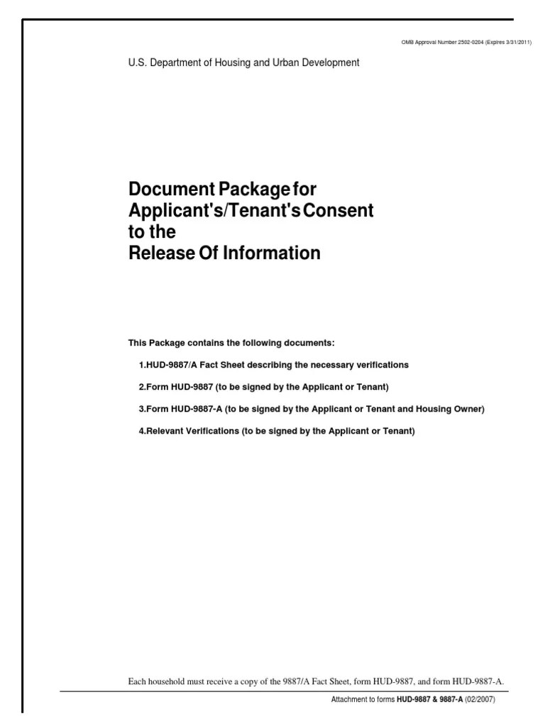 HUD Form 9887 Section 8 (Housing) Welfare Free 30day Trial Scribd