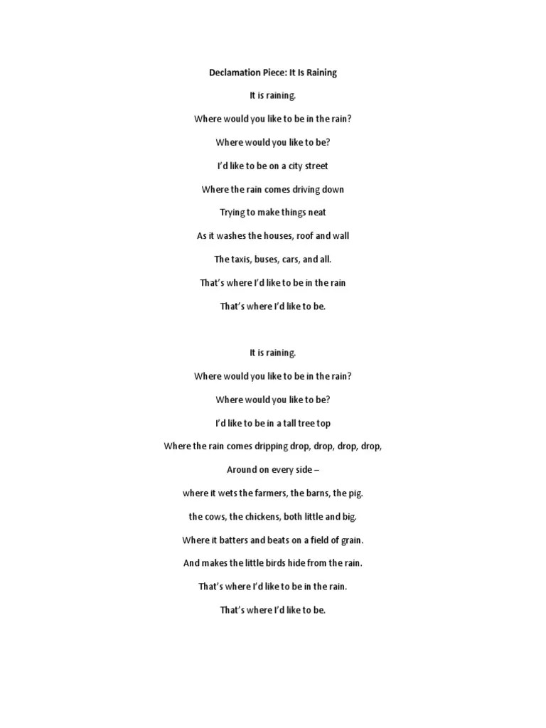 Declamation Piece PDF