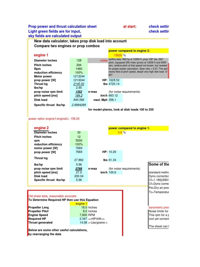 Propeller Power Calculator Propeller Horsepower