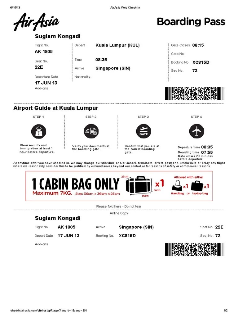 AirAsia Web CheckIn