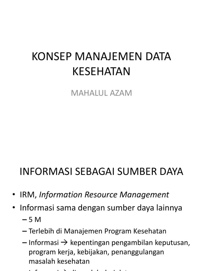 KONSEP MANAJEMEN DATA KESEHATAN.ppt
