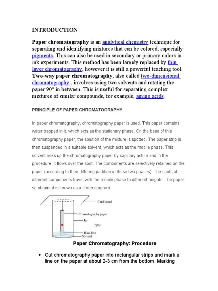 Paper Chromatography PDF Chromatography Laboratory Techniques