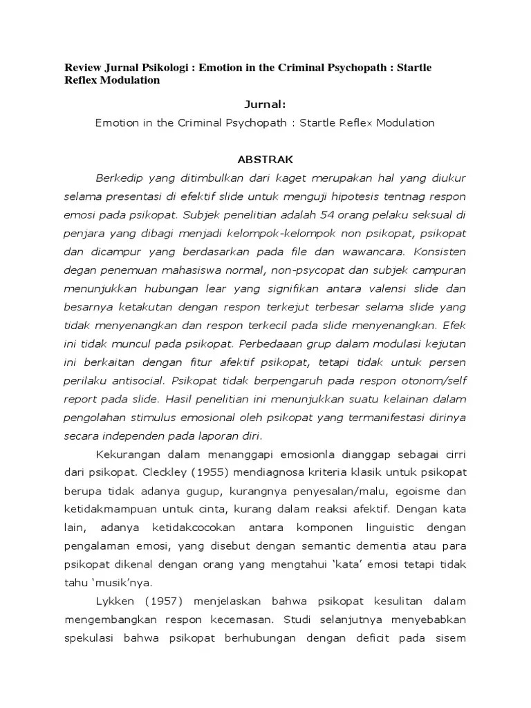 Review Jurnal Psikologi