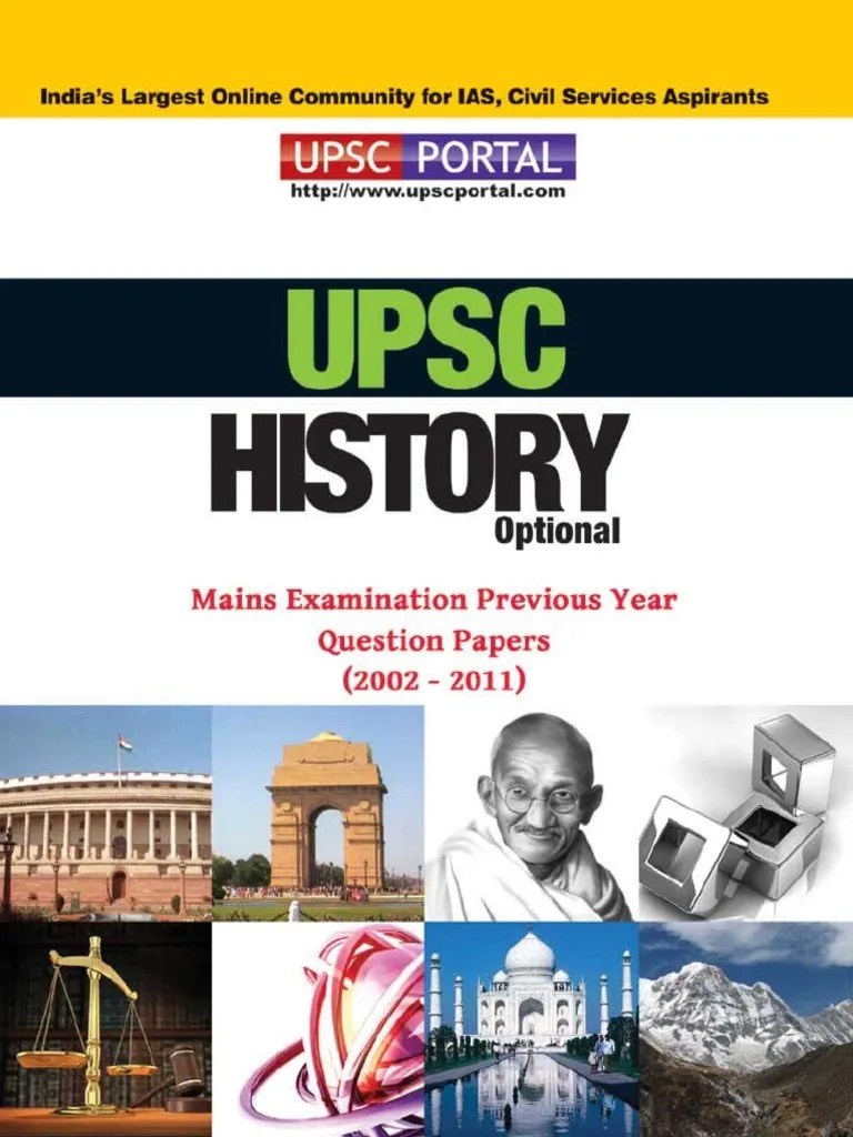 Download UPSC IAS Mains LAST 10 Year Papers History