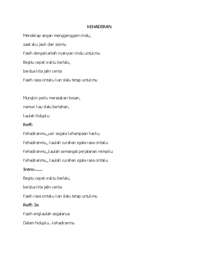 Lirik Lagu Kehadiranmu