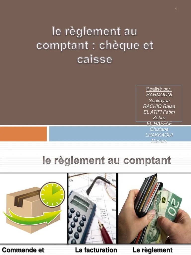 le règlement au comptant Cheque Banks