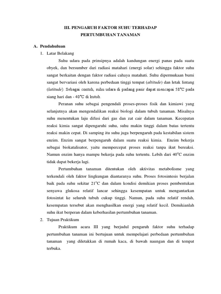 Jurnal Pengaruh Suhu Tanah Terhadap Pertumbuhan Tanaman Berbagi Tanam
