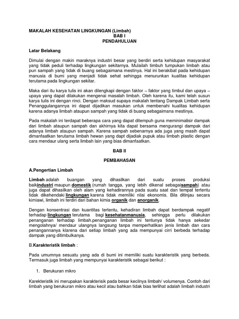 Makalah Kesehatan Lingkungan | PDF