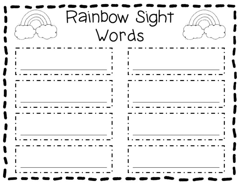 Rainbow Sight Words